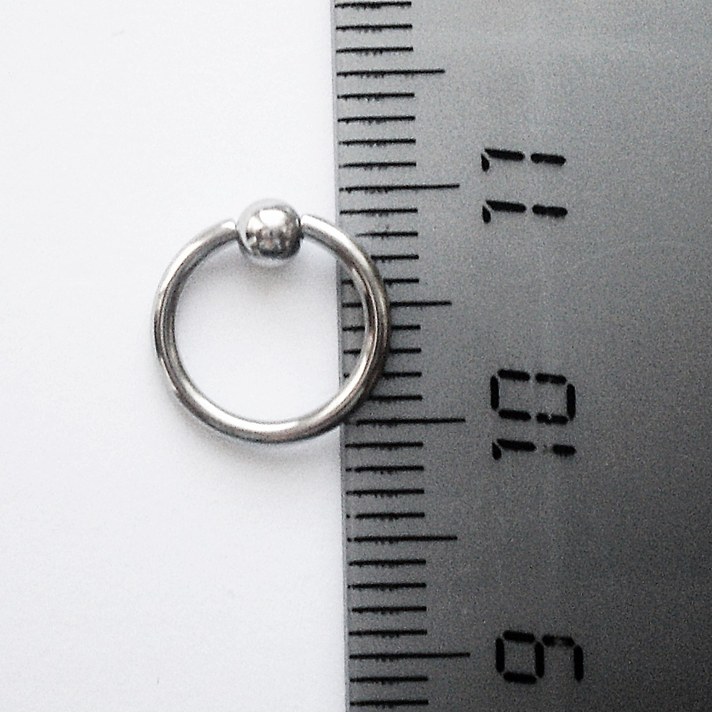 Кольцо сегментное 8 мм с шариком 3 мм (для пирсинга). Медицинская сталь. 1 шт