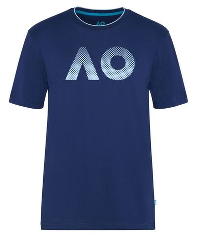 Теннисная футболка Australian Open T-Shirt AO Textured Logo - Blue