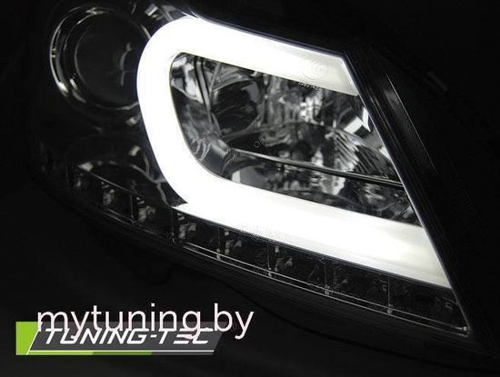 Передние фары Tube Light для Mercedes C-Class W204 (11-14) Chrome