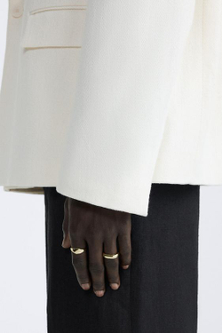 ZARA НАБОР ИЗ ДВУХ КОНТРАСТНЫХ КОЛЕЦ — LIMITED EDITION, ЗОЛОТИСТЫЙ