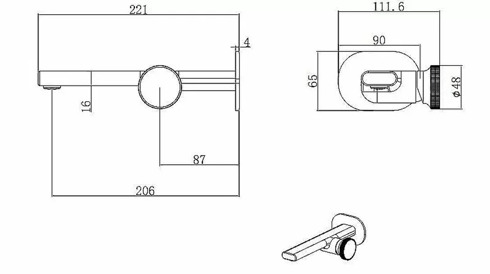 Смеситель для раковины Black&white Gravity GF-7407-GM оружейная сталь матовая