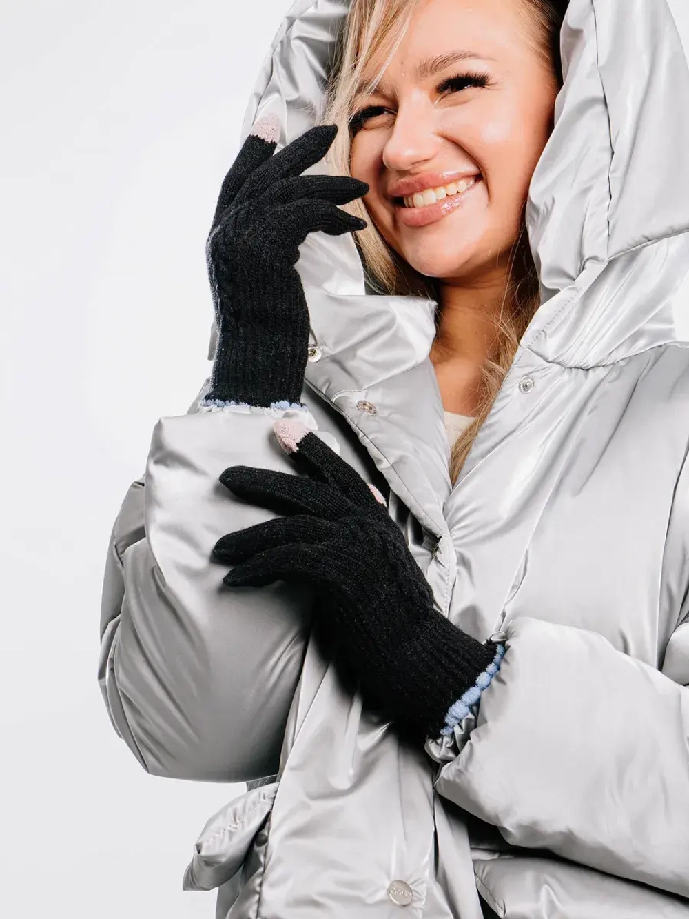 Перчатки теплые вязаные