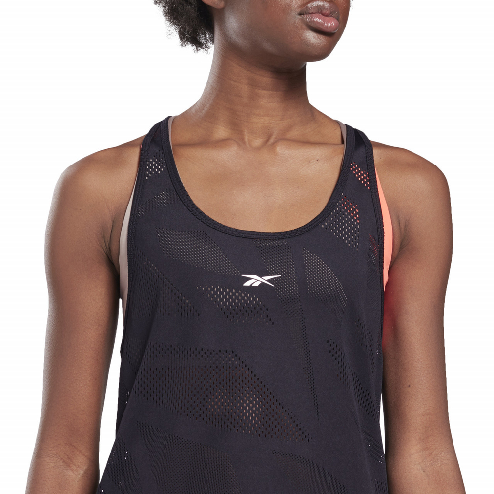 Женский топ теннисный Reebok Perforated Tank Top W - черный