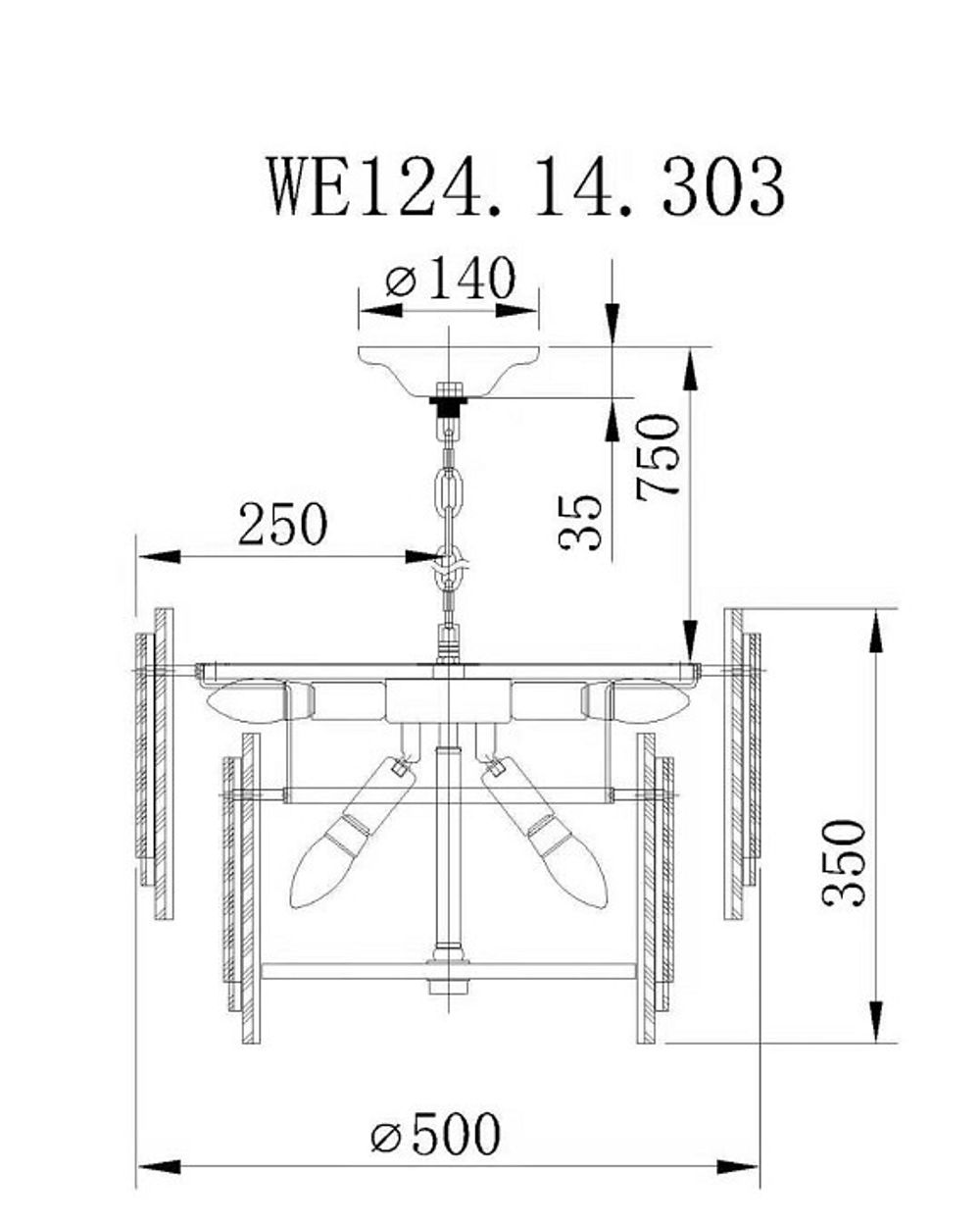 Подвесной светильник Wertmark Agati WE124.14.303