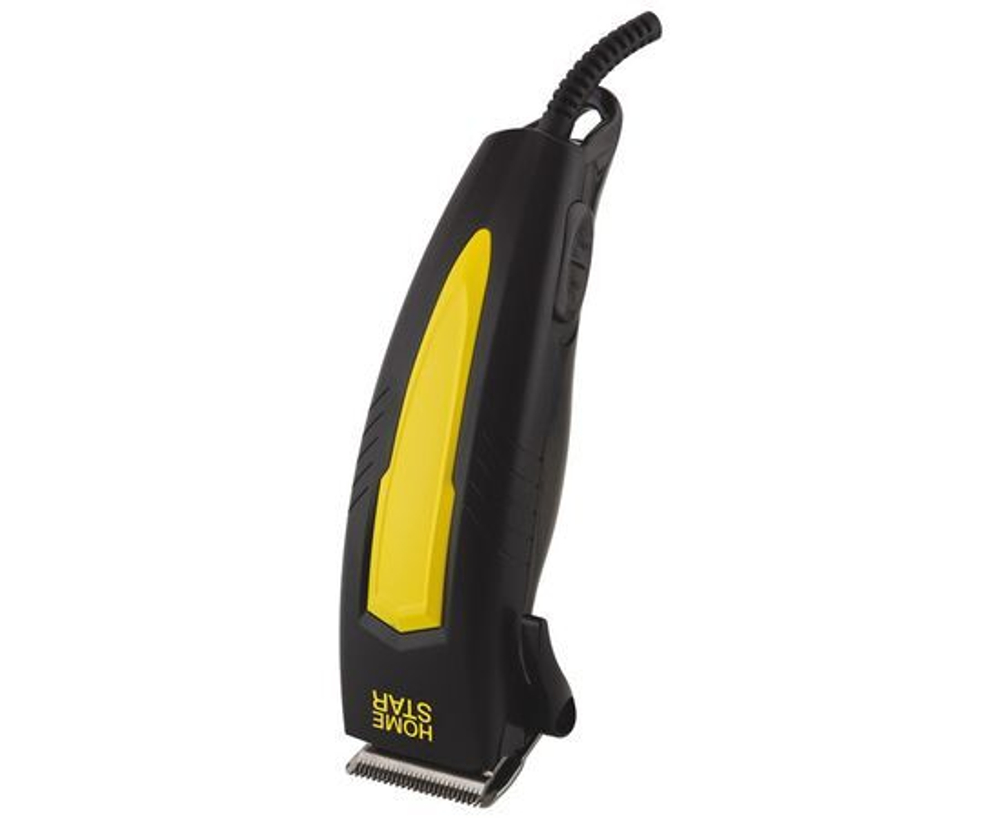 Машинка для стрижки HomeStar HS-9006, 12Вт, 4 уровня стрижки, черная/желтая