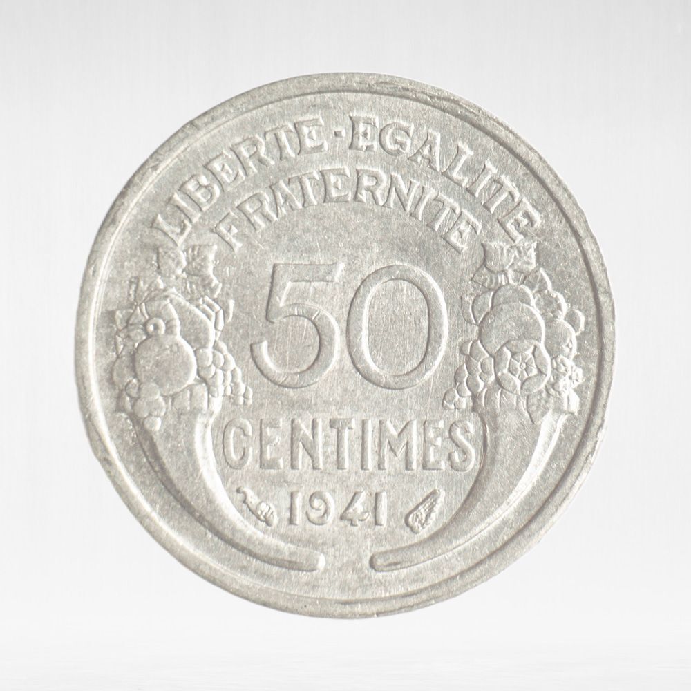 France, 50 Centimes 1941 - Light Type, Pierre-Alexandre Morlon, VF