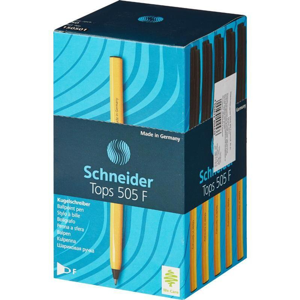 Ручка шариковая Schneider "Tops 505 F" черная, 0,8мм., масляная