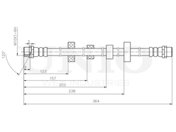 Шланг тормозной передний UNIO BRH-10023