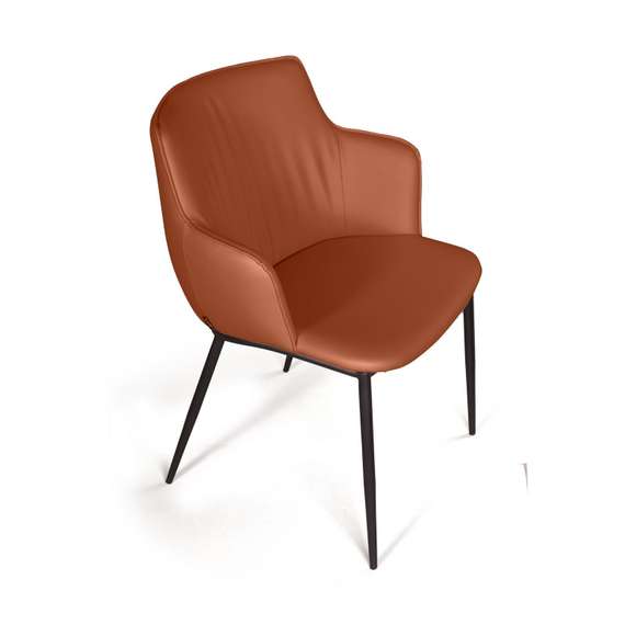 Стул с подлокотниками Sofia, терракотовая экокожа Soft-Touch