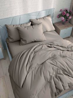 Наволочка комплект 2шт Полисатин Simple House "Теплый серый" 70x70 см