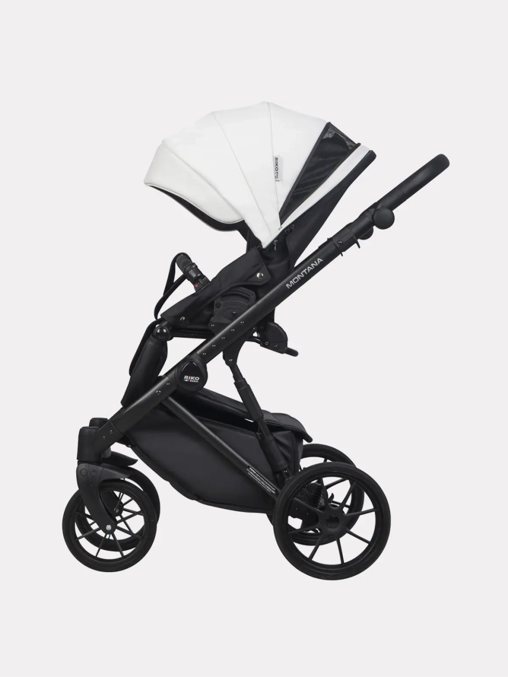 Коляска 2 в 1 Riko Basic Montana Ecco цвет 32 White-Light Silver (белый-св.серый)