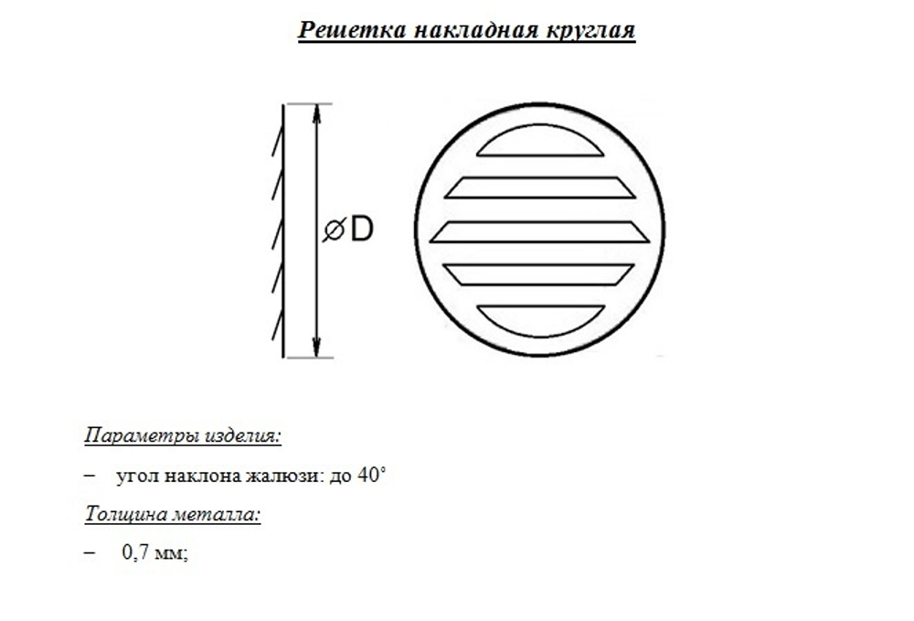 Решетка накладная круглая 630 мм