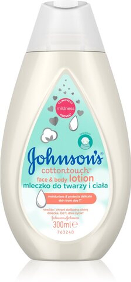 Johnson's  Cottontouch - увлажняющее молочко для лица и тела для детей с рождения /   300  ml  / GTIN 3574661428093