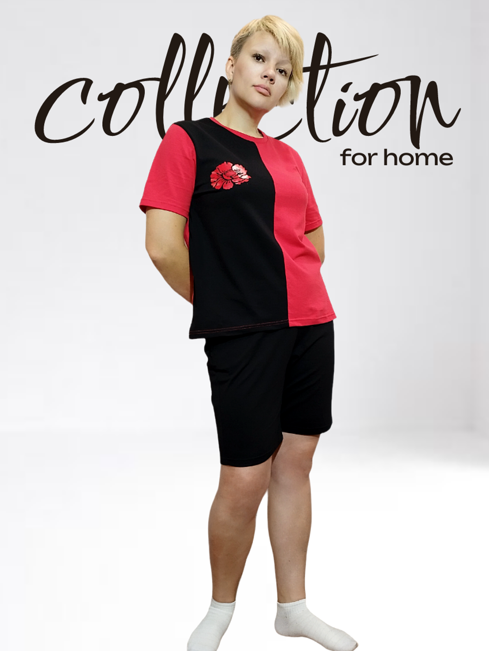 23294 Пижама женская красный/черный (56)