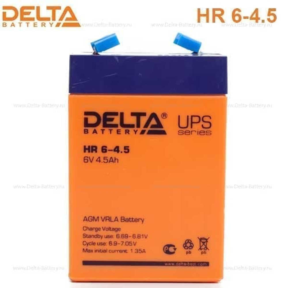 Аккумуляторная батарея Delta HR 6-4.5 (6V / 4.5Ah)