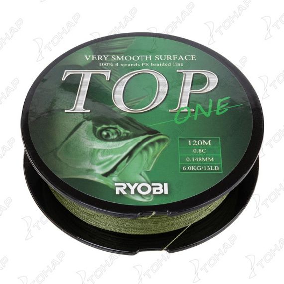 Шнур TOP PE4X-120M 0.8/d-0.148mm Dark green Ryobi