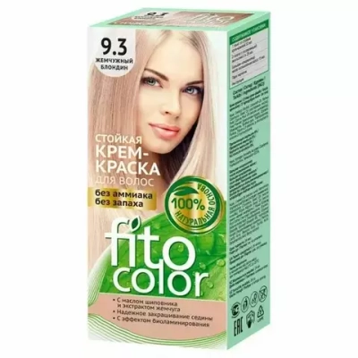 ФитоКосметик Стойкая крем-краска для волос серии "Fitocolor", тон 9.3 жемчужный блондин 115мл/20шт
