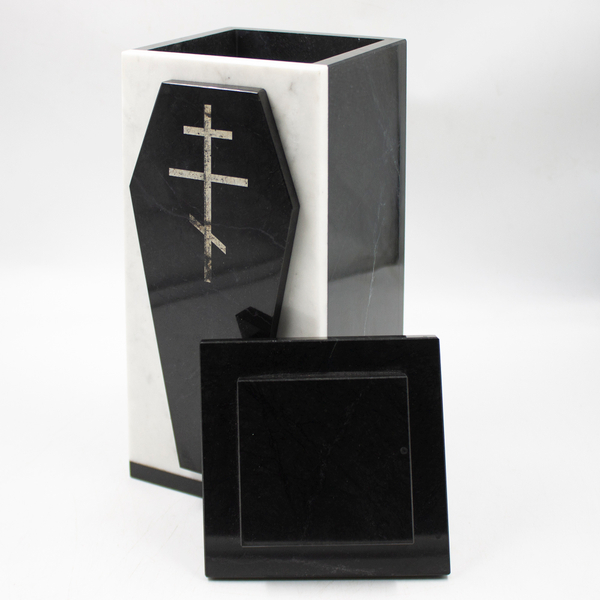 Урна для праха "Мавзолей" белый мрамор