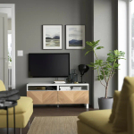 Тумба под ТВ с ящиками - IKEA BESTÅ/BESTA/БЕСТО ИКЕА, 42х48х120 см, белый/светло-коричневый