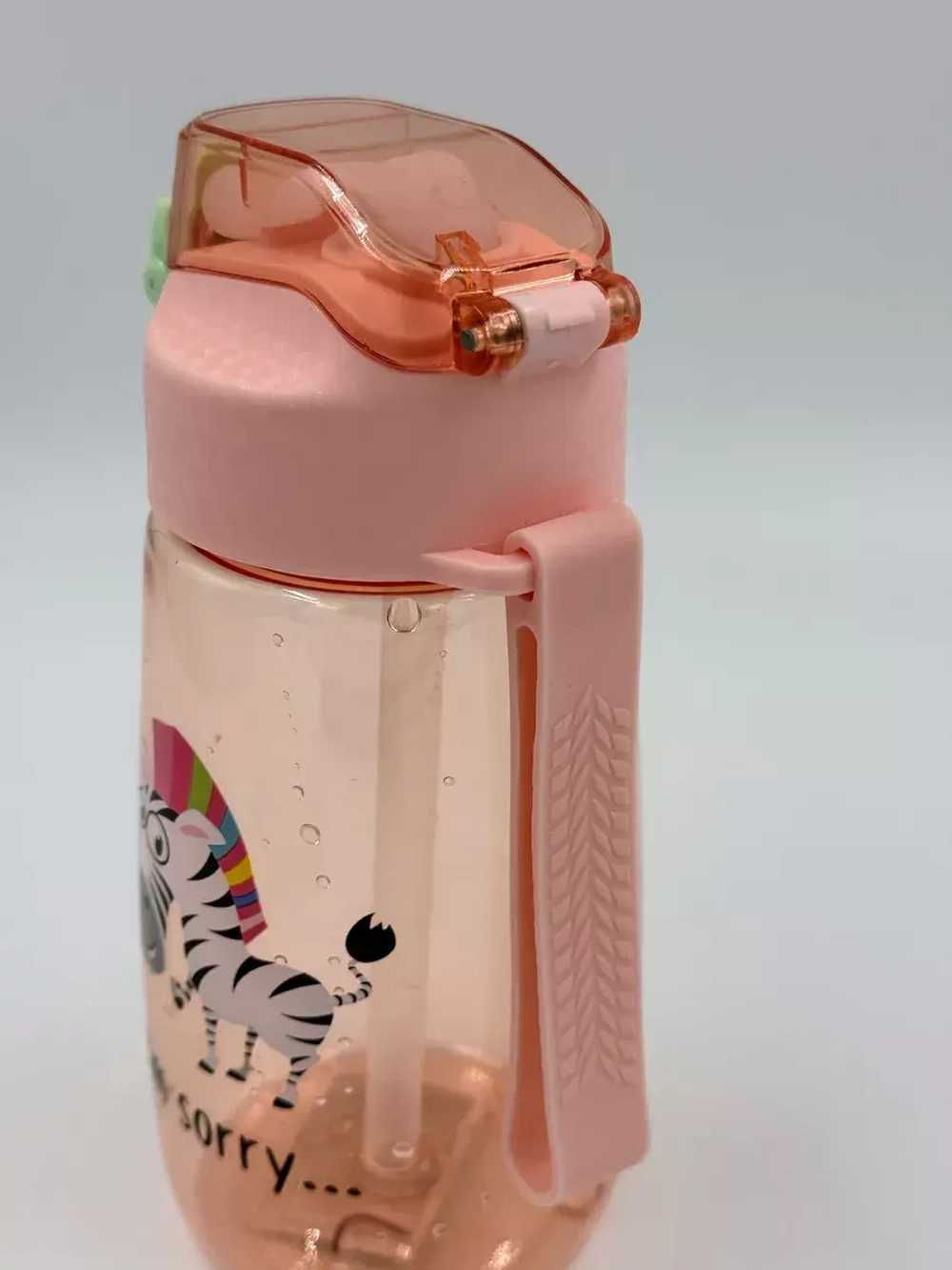 Бутылка для воды с трубочкой силиконовой 480 мл