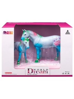 Набор фигурок животных Мир фэнтези Семья голубых единорогов 2 шт