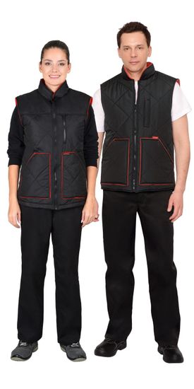 Жилет утепленный "Сириус-Европа"(черный/красный)