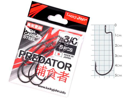 Крючки офсетные Lucky John сер. LJHP340 разм.003/0 6шт.