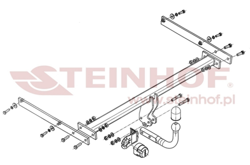Фаркоп на Ford Focus III хетчбек 5 дверей 05/2011-2018 без подрезки бампера (паспорт и сертификат в комплекте)(без электрики) Steinhof.F-249