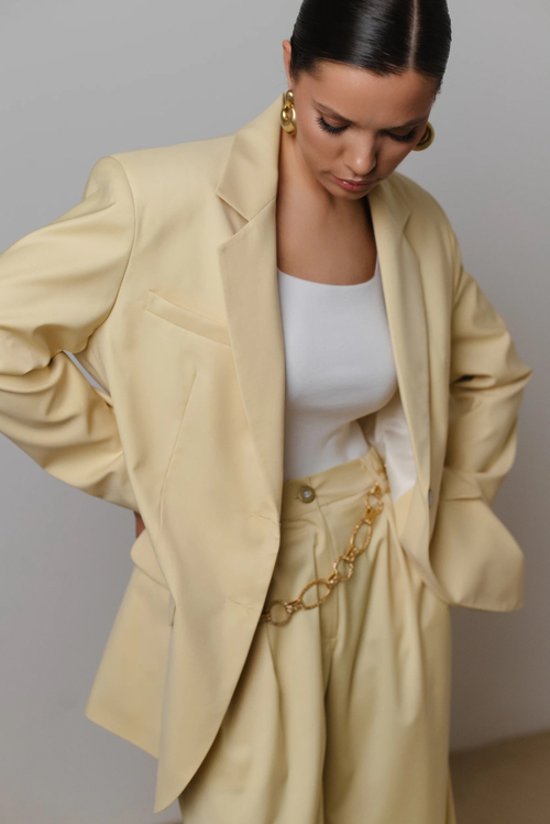 Жакет однобортный ванильный