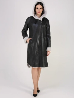 Дубленка зима натуральная удлиненная с капюшоном