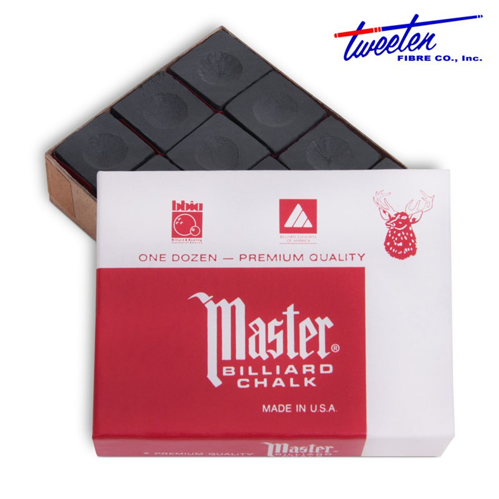 Мел бильярдный "Master" Black 12шт.