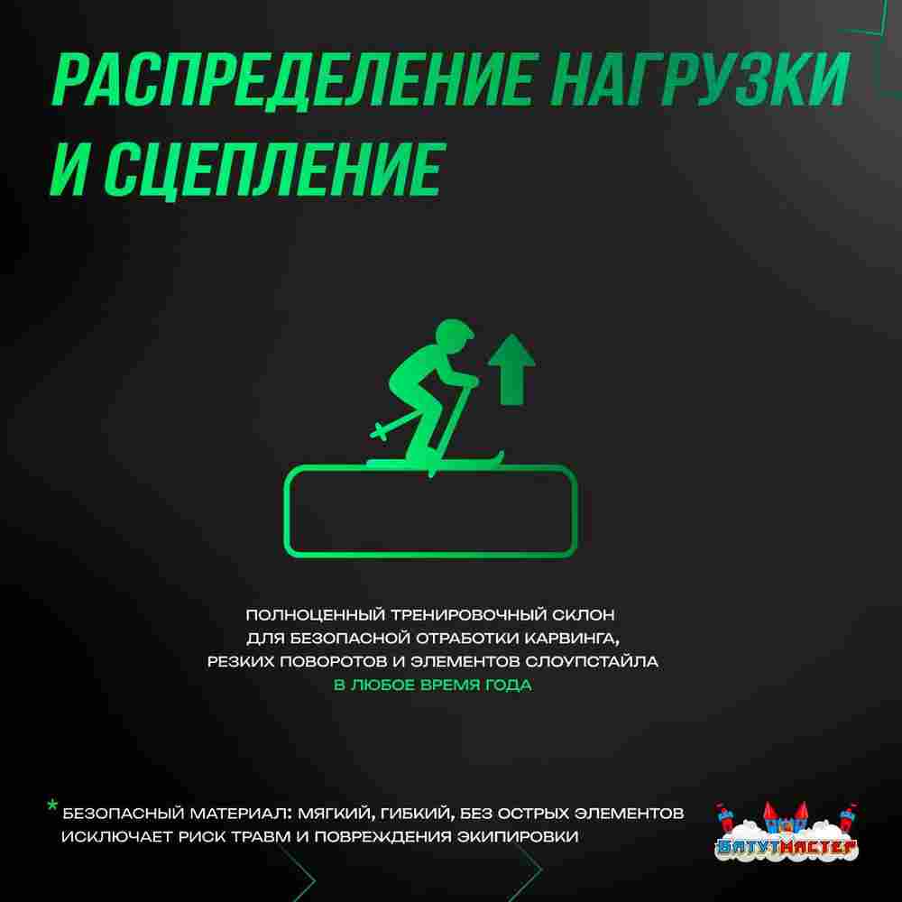 Модульное покрытие «DrySki» для сухих склонов и карвинга, 50×10×7 см