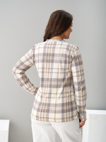 Блузка БЛ-22/клеткабеж-серебро