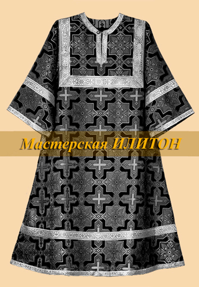 Стихарь алтарный черный из шелка.