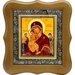 Икона Божьей Матери "Трех Радостей" на холсте.