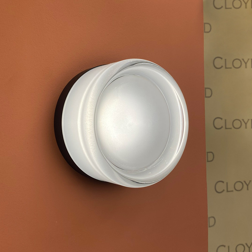 Бра Cloyd NANO W1 / шир. 14 см - черный - прозрачн. стекло (арт.20382)