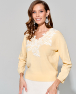 Кашемировый джемпер с кружевом