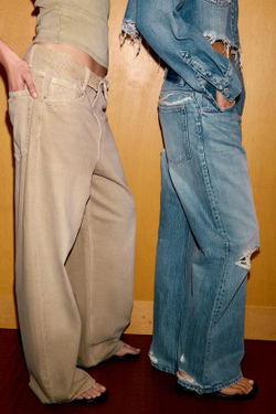 ZARA ДЖИНСЫ TRF BOYFRIEND СО СРЕДНЕЙ ПОСАДКОЙ И РАЗРЕЗАМИ, СИНИЙ