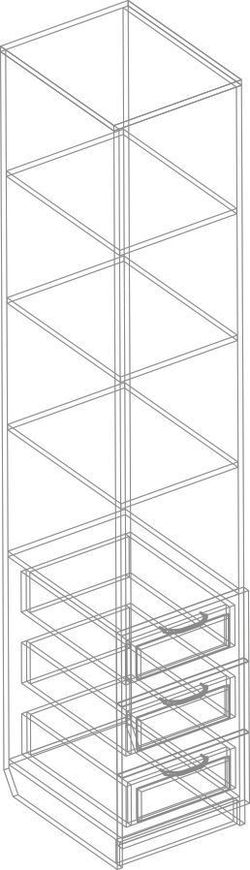 Шкаф пенал 1 ста с 3 ящика Александрия ГА-17 ЛЕВЫЙ (бодега светлая), ЛДСП/МДФ, Велес