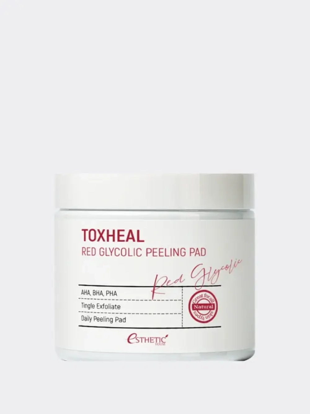 [ESTHETIC HOUSE] Пилинг-подушечки МИНДАЛЬНЫЕ Toxheal Red Glyucolic Peeling Pad, 100 мл (100 шт)