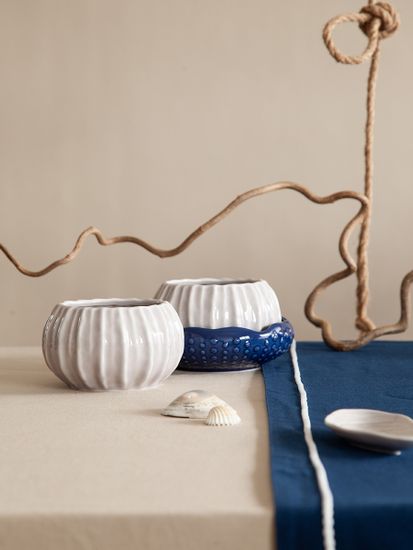 Набор из 2 сервировочных тарелок corals синего цвета из коллекции sea treasures