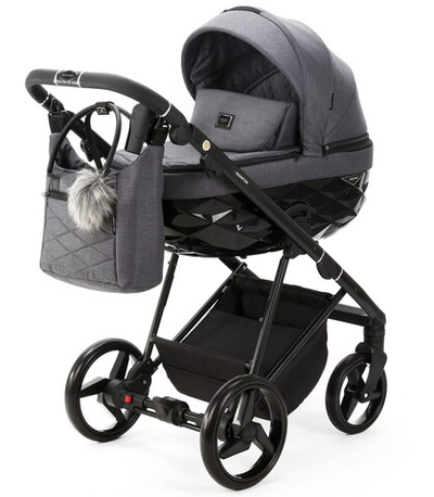 Детская коляска Adamex Quantum 2 в 1 Q-TK66 (Т.СЕРЫЙ)