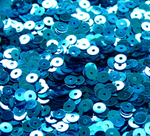 ПЛ015НН6 Пайетки круглые плоские, цвет: ярко-голубой металлик, 6 мм, 10 грамм