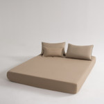 Комплект постельного белья на резинке Однотонный Сатин Элитный «Песчаная гладь»