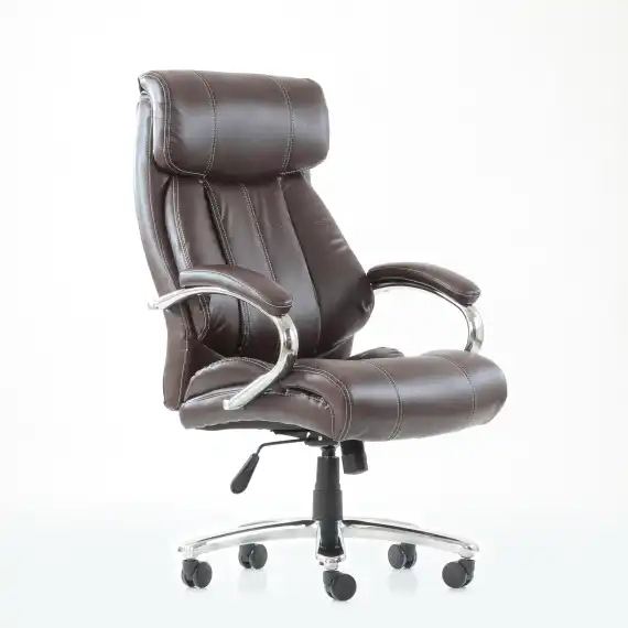 Кресло Barneo K-303 BIG SIZE XXL для руководителя коричневая кожа