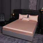 КПБ Однотонный Сатин Премиум на резинке OCPR010, Евро, 4 наволочки, простынь 180*200*30