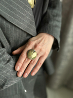 Кольцо круг с вырезанным треугольником, бронза