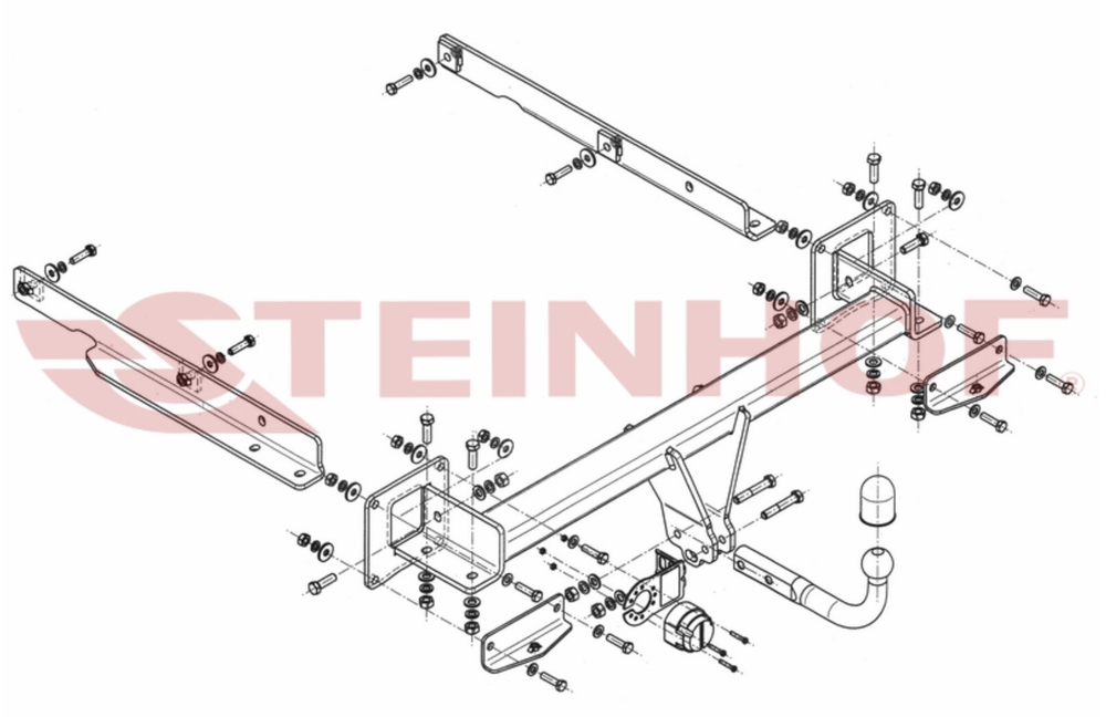 Фаркоп Steinhof M-142 для Mercedes Mercedes GL-Class x166 2012-2016, Mercedes GLS-Class x166 2016-2019, Mercedes GL-Class x164 2006-2012(паспорт и сертификат в комплекте)(без электрики)