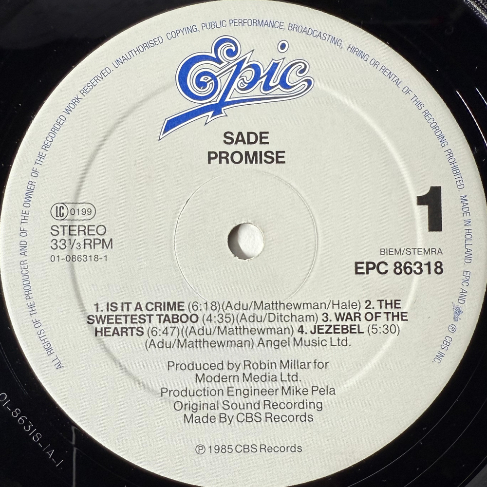 Sade - Promise (Голландия 1985г.)