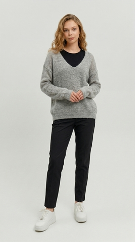 Джемпер женский V-образный Т134-03 серый